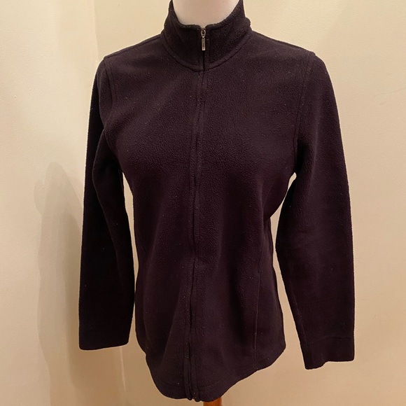 L.L. Bean Jackets & Blazers - LL Bean black zip front fleece jacket size-XS